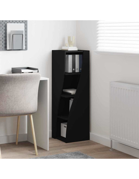 Mobile angolare Nero 32x32x102cm Legno multistrato
