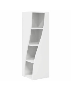 Mobile angolare Bianco Lucido 32x32x102cm Legno multistrato 2
