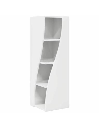 Mobile angolare Bianco Lucido 32x32x102cm Legno multistrato