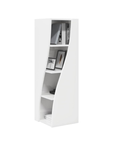 Mobile angolare Bianco Lucido 32x32x102cm Legno multistrato