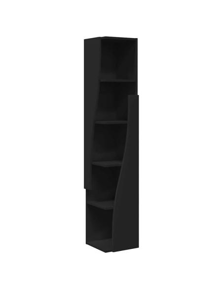 Mobile angolare Nero 27,5x27x140cm Legno multistrato