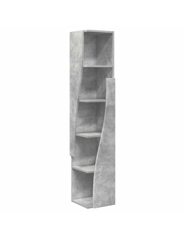 Mobile angolare Grigio cemento 27,5x27x140cm Legno multistrato