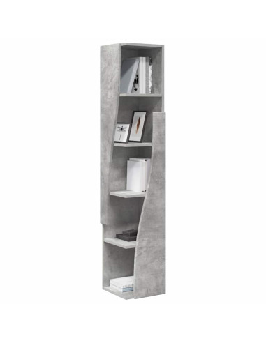 Mobile angolare Grigio cemento 27,5x27x140cm Legno multistrato