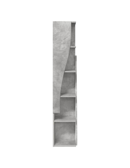 Mobile angolare Grigio cemento 27,5x27x140cm Legno multistrato