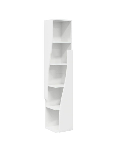 Mobile angolare Bianco Lucido 27,5x27x140cm Legno multistrato