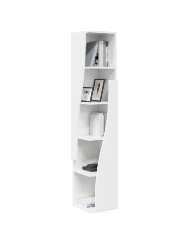 Mobile angolare Bianco Lucido 27,5x27x140cm Legno multistrato