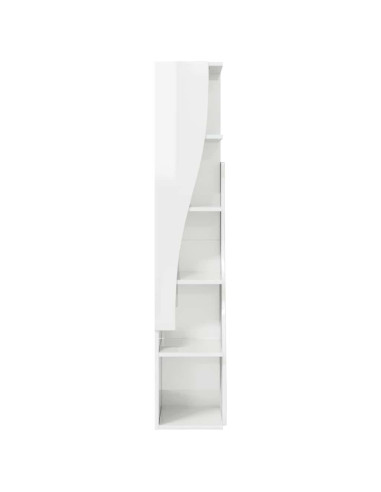 Mobile angolare Bianco Lucido 27,5x27x140cm Legno multistrato