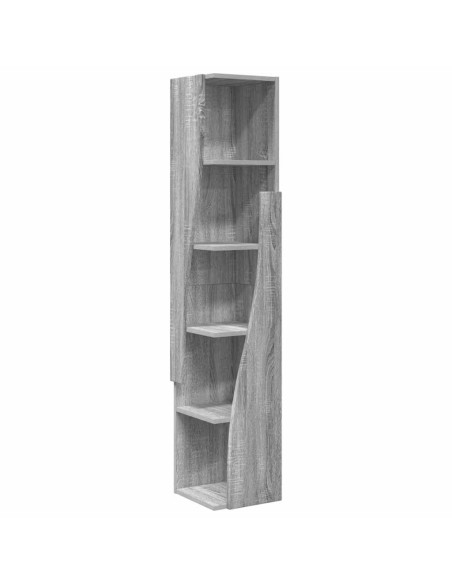Mobile angolare Grigio Sonoma 27,5x27x140cm Legno multistrato