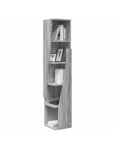 Mobile angolare Grigio Sonoma 27,5x27x140cm Legno multistrato