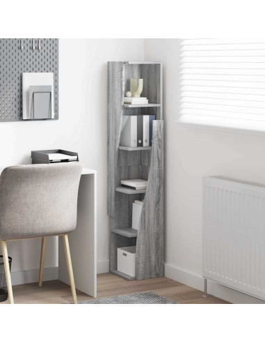 Mobile angolare Grigio Sonoma 27,5x27x140cm Legno multistrato