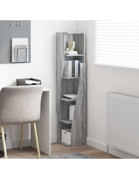 Mobile angolare Grigio Sonoma 27,5x27x140cm Legno multistrato