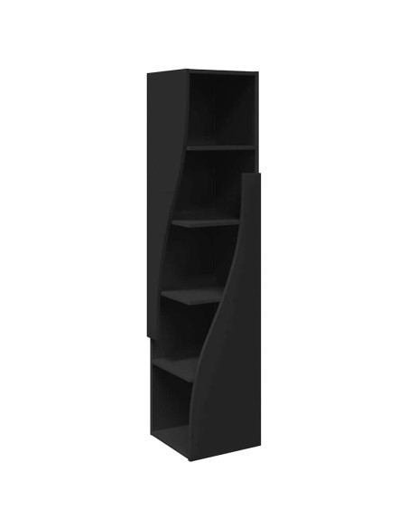 Mobile angolare Nero 32x32x140cm Legno multistrato
