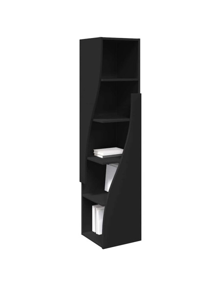 Mobile angolare Nero 32x32x140cm Legno multistrato