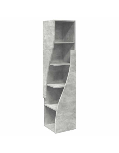Mobile angolare Grigio cemento 32x32x140cm Legno multistrato