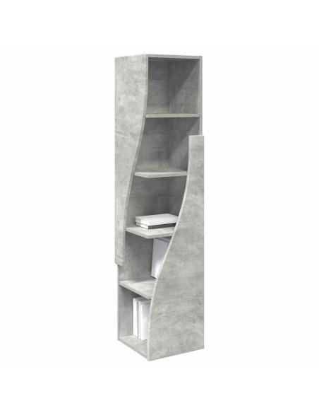 Mobile angolare Grigio cemento 32x32x140cm Legno multistrato