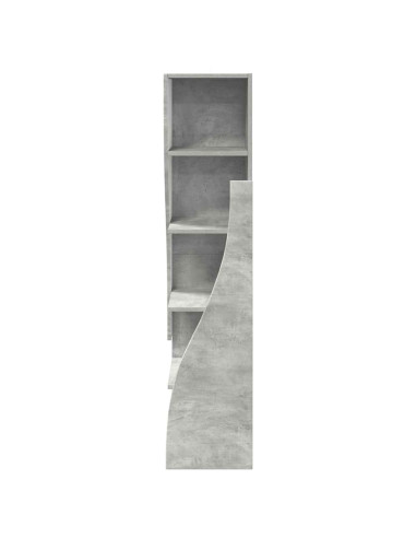 Mobile angolare Grigio cemento 32x32x140cm Legno multistrato