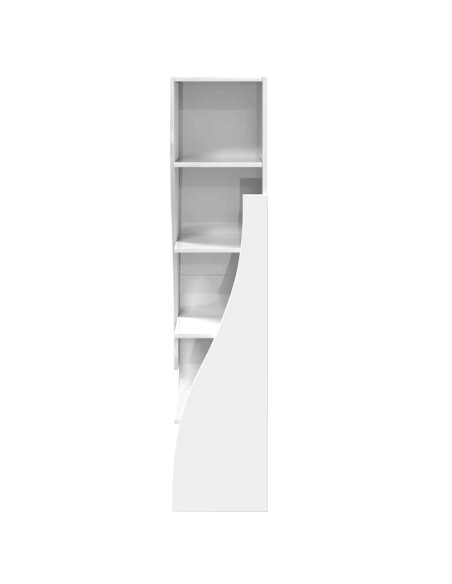 Mobile angolare Bianco Lucido 32x32x140cm Legno multistrato