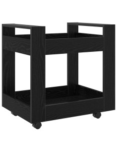 Carrello da Scrivania Rovere Nero 60 x 45 x 60 cm 2