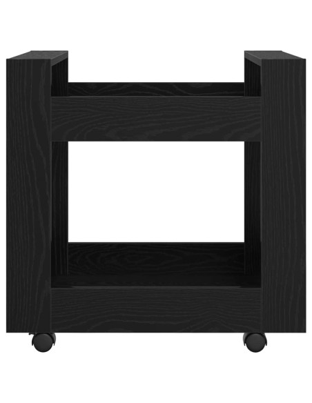 Carrello da Scrivania Rovere Nero 60 x 45 x 60 cm