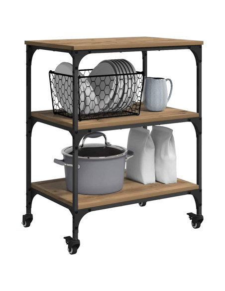 Carrello da Cucina Rovere artigianale 60 x 41 x 76 cm