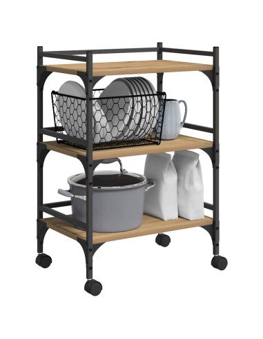 Carrello da Cucina Rovere artigianale 50 x 35 x 75.5 cm