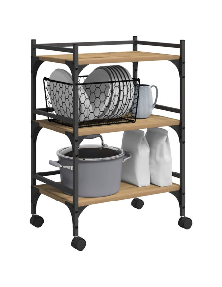 Carrello da Cucina Rovere artigianale 50 x 35 x 75.5 cm