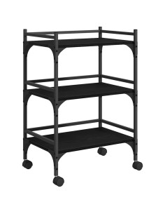 Carrello da Cucina Rovere Nero 50 x 35 x 75.5 cm 2