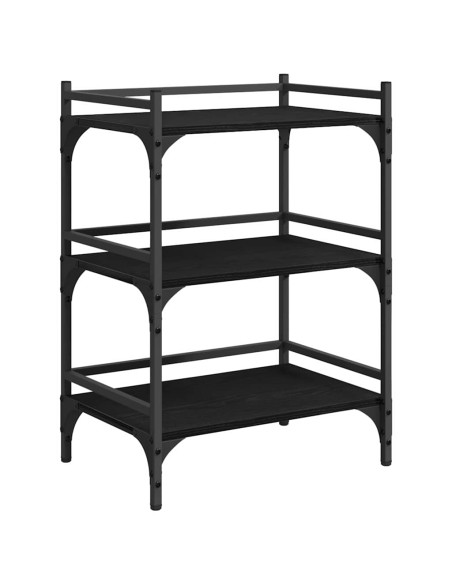 Carrello da Cucina Rovere Nero 50 x 35 x 75.5 cm