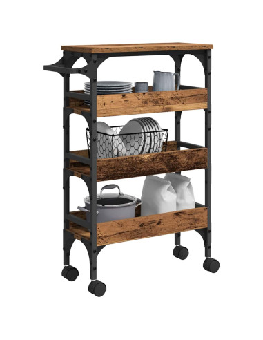 Carrello da Cucina Legno vecchio 53 x 20 x 76 cm