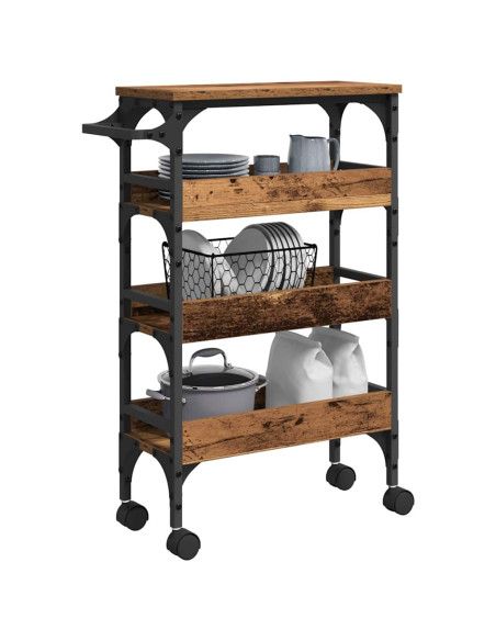 Carrello da Cucina Legno vecchio 53 x 20 x 76 cm