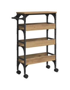 Carrello da Cucina Rovere artigianale 53 x 20 x 76 cm 2
