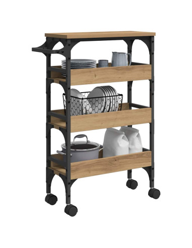 Carrello da Cucina Rovere artigianale 53 x 20 x 76 cm