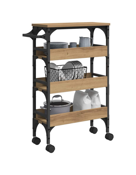 Carrello da Cucina Rovere artigianale 53 x 20 x 76 cm