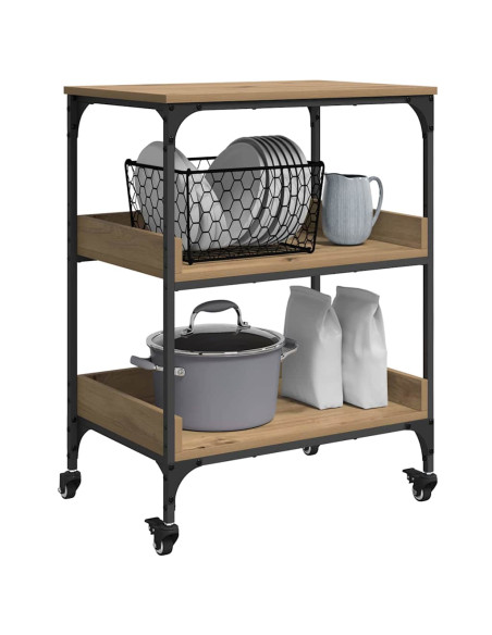 Carrello da Cucina Rovere artigianale 60 x 41 x 80.5 cm