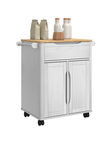 Carrello da Cucina FLORO Bianco 72,5 x 45 x 80 cm