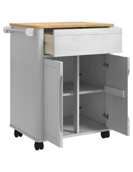 Carrello da Cucina FLORO Bianco 72,5 x 45 x 80 cm