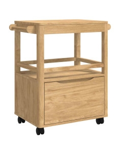 Carrello da Cucina FLORO Marrone cerato 72,5 x 45 x 80 cm 2