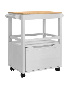 Carrello da Cucina FLORO Bianco 72,5 x 45 x 80 cm 2
