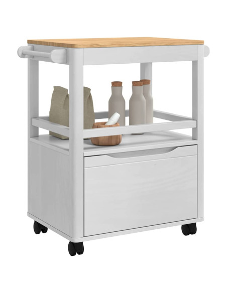 Carrello da Cucina FLORO Bianco 72,5 x 45 x 80 cm
