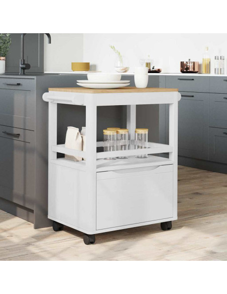 Carrello da Cucina FLORO Bianco 72,5 x 45 x 80 cm