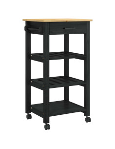 Carrello da Cucina Nero 88,5 x 40 x 48 cm 2