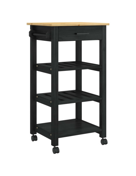 Carrello da Cucina Nero 88,5 x 40 x 48 cm