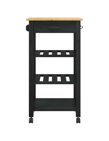 Carrello da Cucina Nero 88,5 x 40 x 48 cm