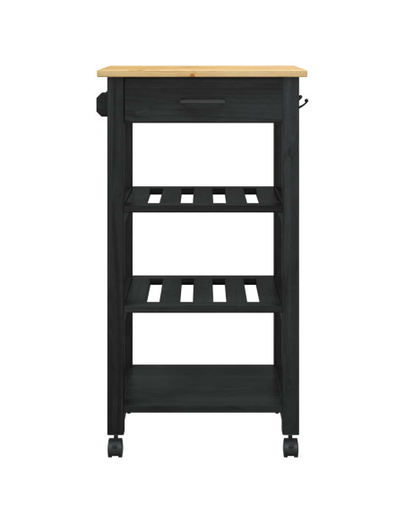 Carrello da Cucina Nero 88,5 x 40 x 48 cm