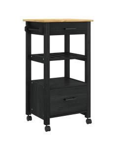 Carrello da Cucina Nero 88,5 x 40 x 48 cm 2