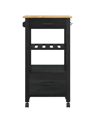 Carrello da Cucina Nero 88,5 x 40 x 48 cm