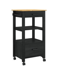 Carrello da Cucina Nero 88,5 x 40 x 48 cm 2