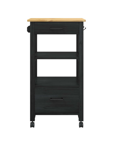 Carrello da Cucina Nero 88,5 x 40 x 48 cm