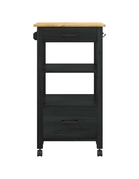 Carrello da Cucina Nero 88,5 x 40 x 48 cm