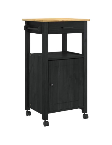 Carrello da Cucina Nero 88,5 x 40 x 48 cm